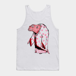 Red Lizard Humanoid Tank Top